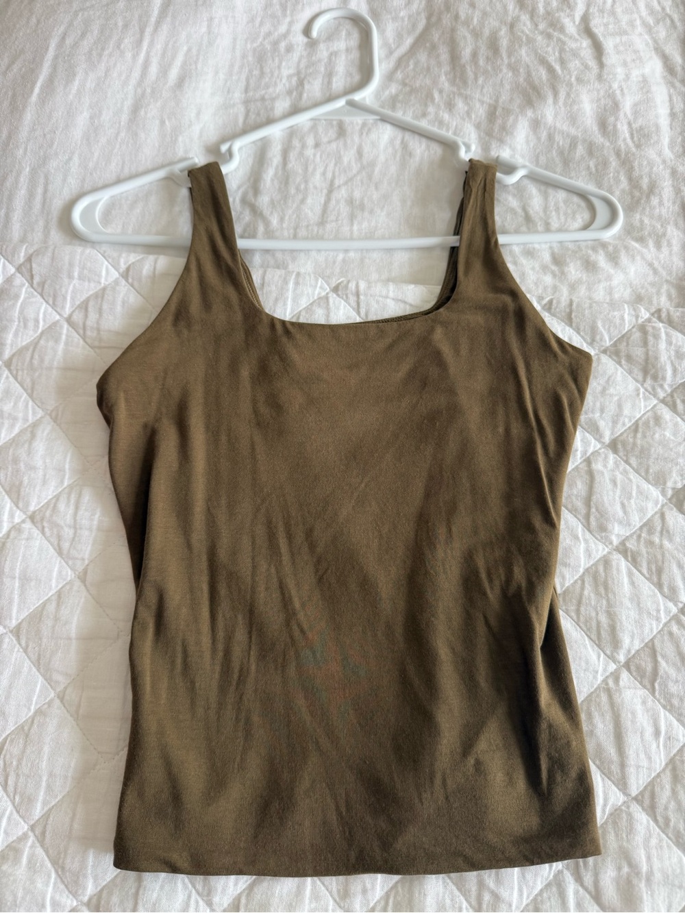Everlane xxs supima cotton square neck tank Olive